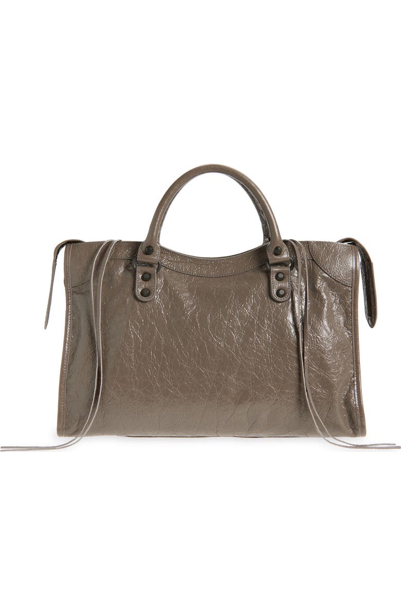 Balenciaga Medium Le City Leather Satchel, Alternate, color, 5848 Dark Noix
