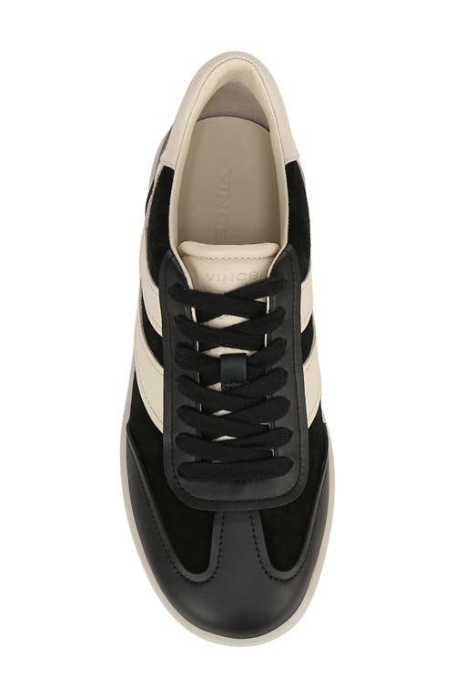 Vince Women's Oasis Ii Moonlight Contrast Low Top Suede & Leather Sneakers In Black New