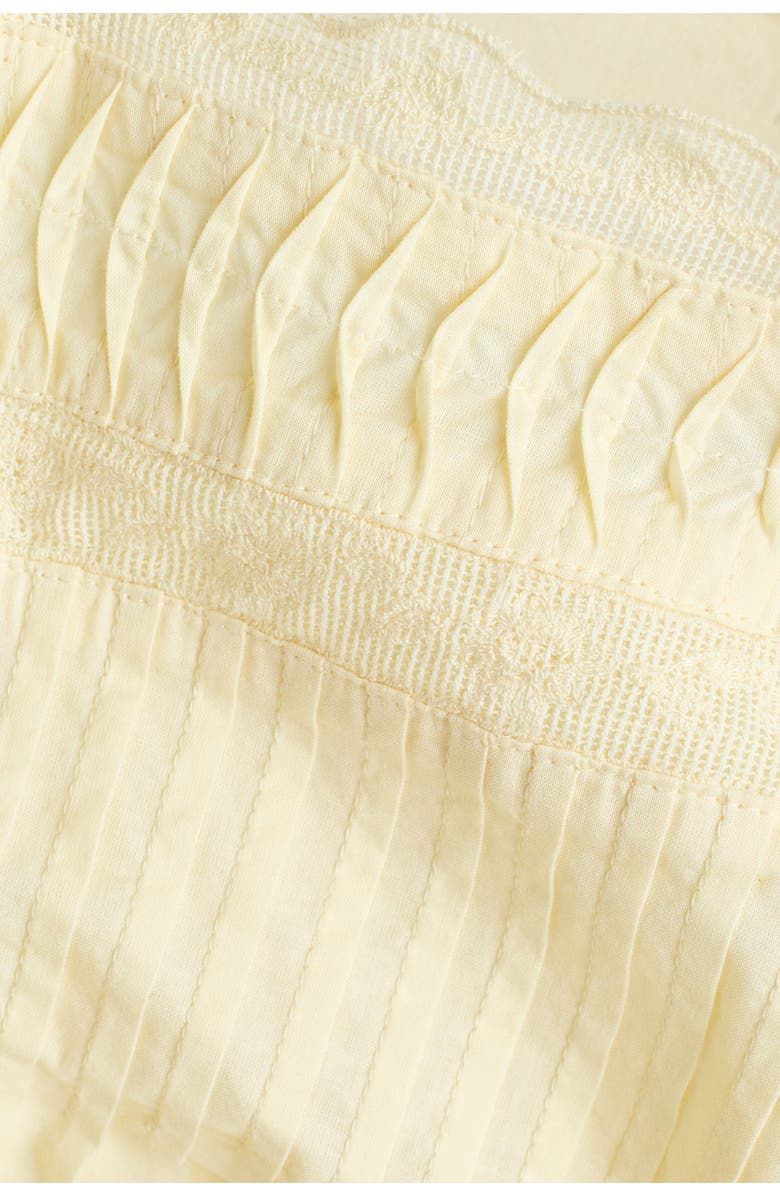 H&M Lace-trimmed cotton top, Alternate, color, Light Yellow