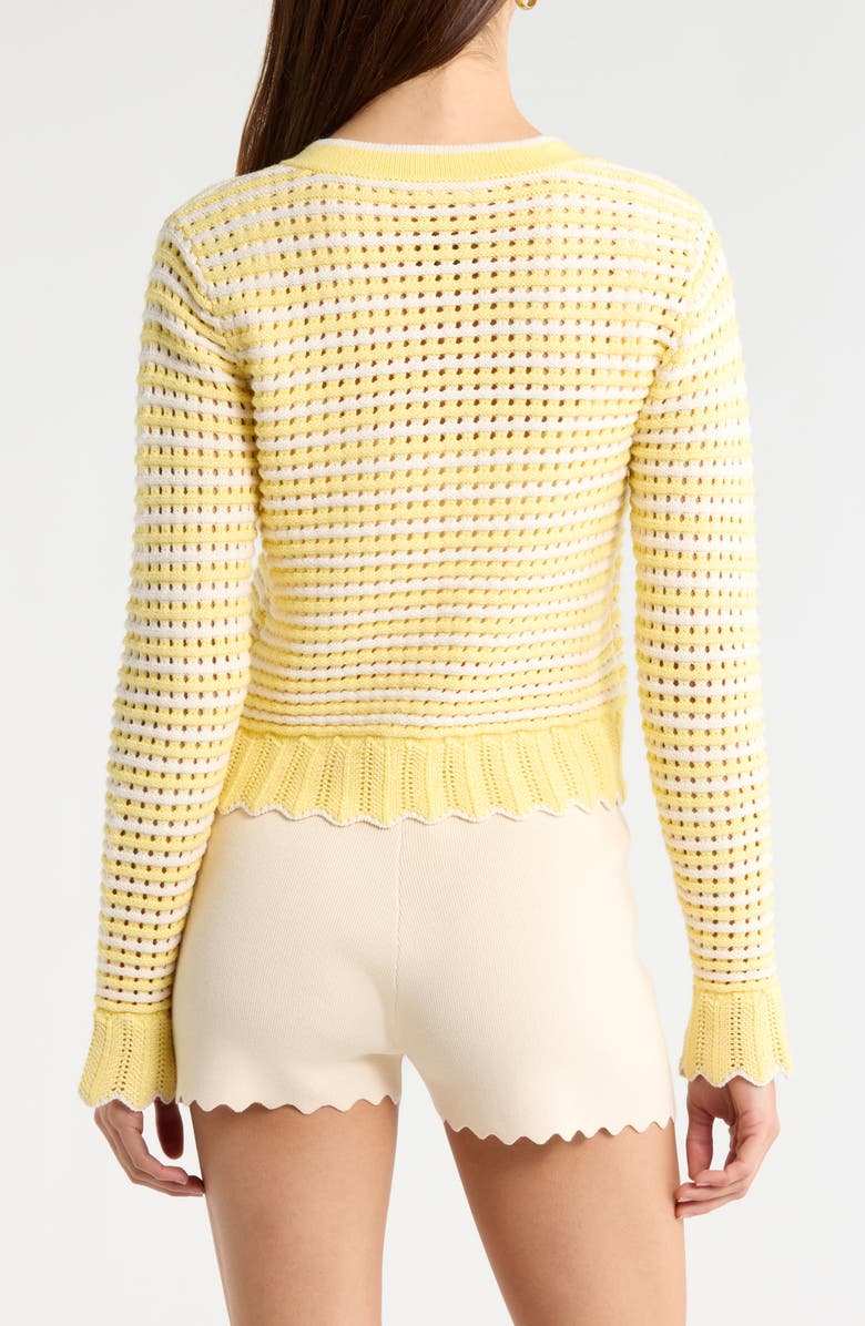ASTR the Label Karly Open Stitch Cardigan, Alternate, color, Off White Yellow