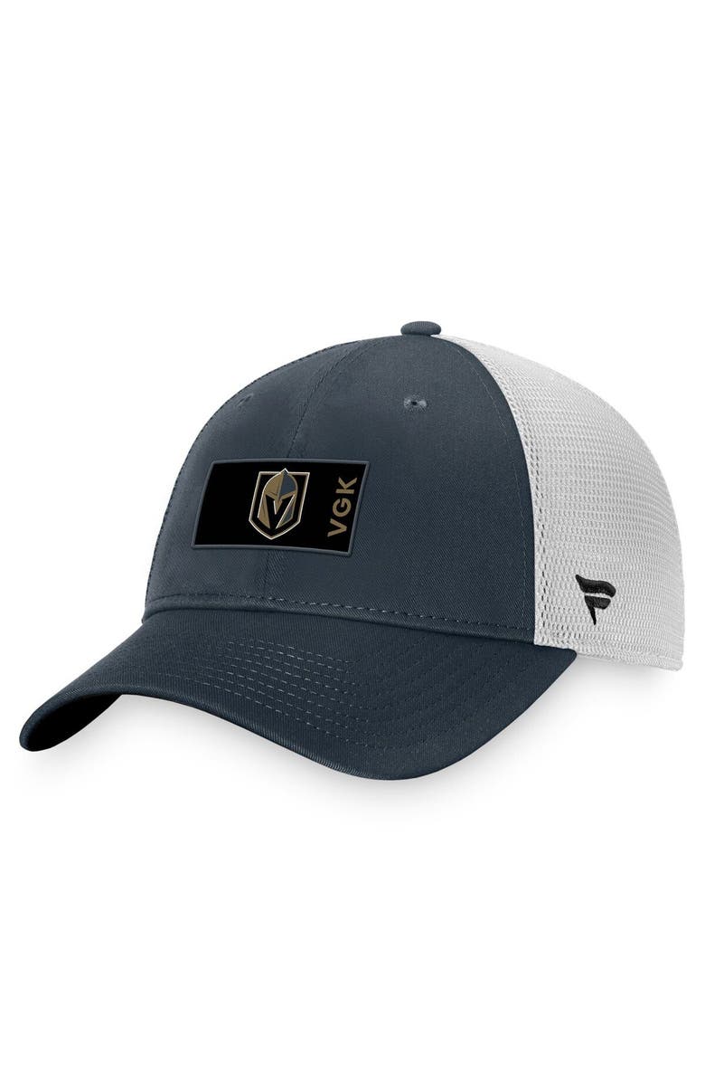 FANATICS Men's Fanatics Branded Charcoal/White Vegas Golden Knights Authentic Pro Rink Trucker Snapback Hat, Main, color, Charcoal