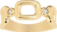 ATHRA LUXE Modern Muse Square Tile CZ Ring
