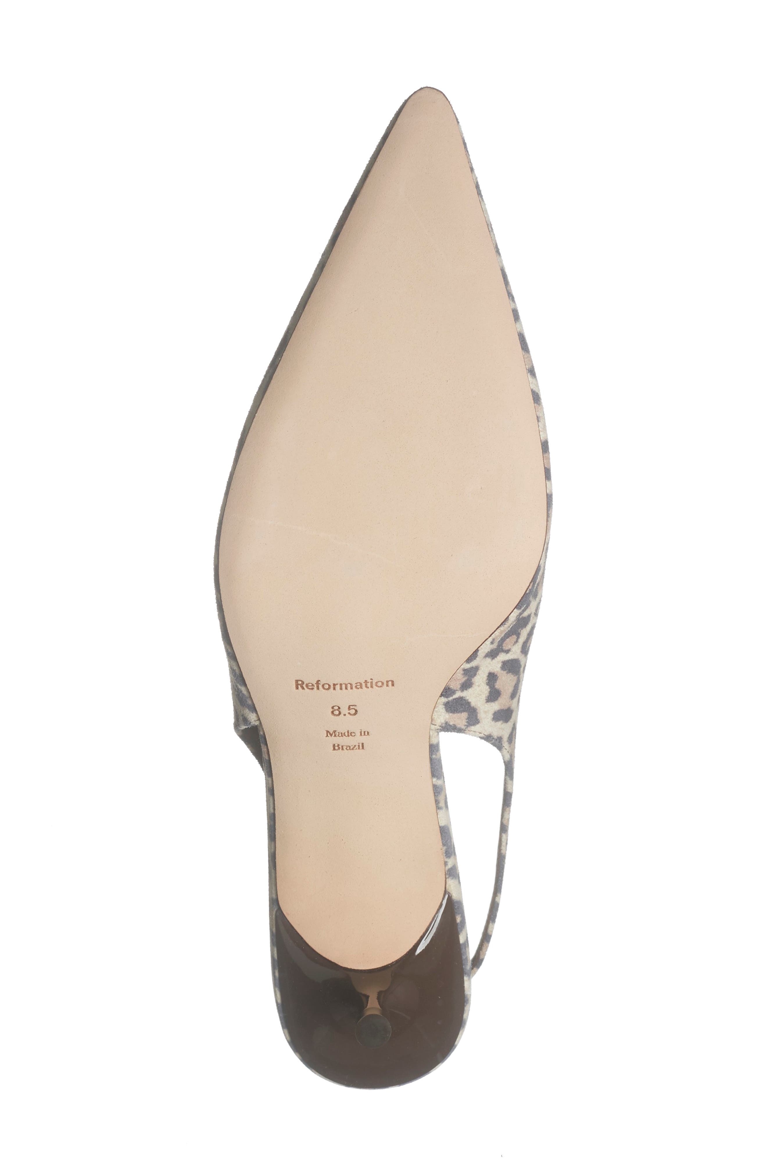 Reformation Wrenley Pointed Toe Slingback Pump, Alternate, color, Leopard Suede