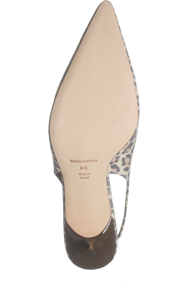 Reformation Wrenley Pointed Toe Slingback Pump, Alternate, color, Leopard Suede