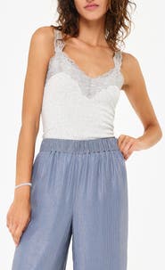 CAMI NYC Lani Lace Trim Rib Tank Top