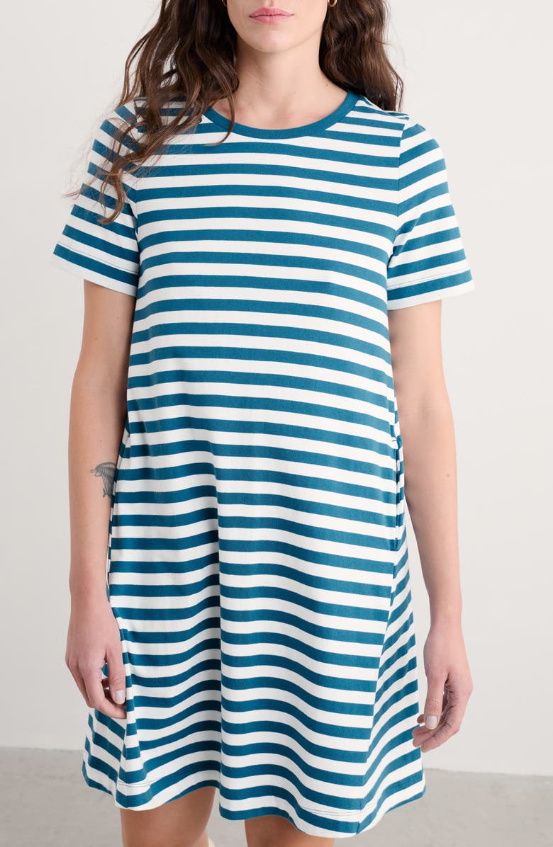 Seasalt Cornwall Madron Stripe T-Shirt Dress, Main, color, 