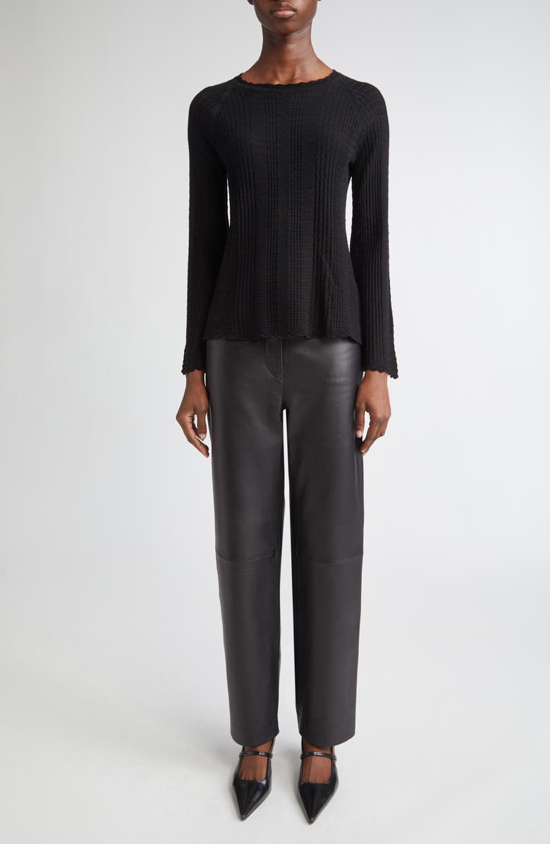 LOULOU DE SAISON Greta Wool & Cashmere Crewneck Sweater, Alternate, color, Black