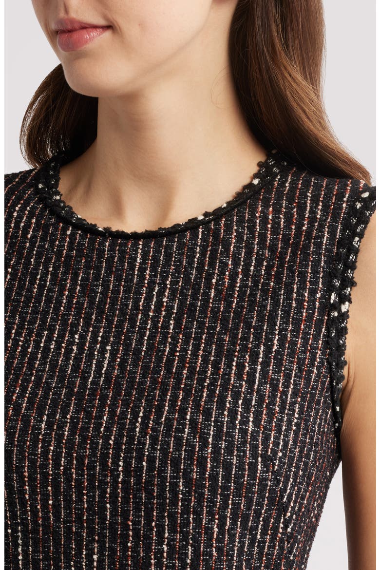 Datana Sleeveless Stripe Tweed Fit & Flare Dress, Alternate, color, OPEN MISC