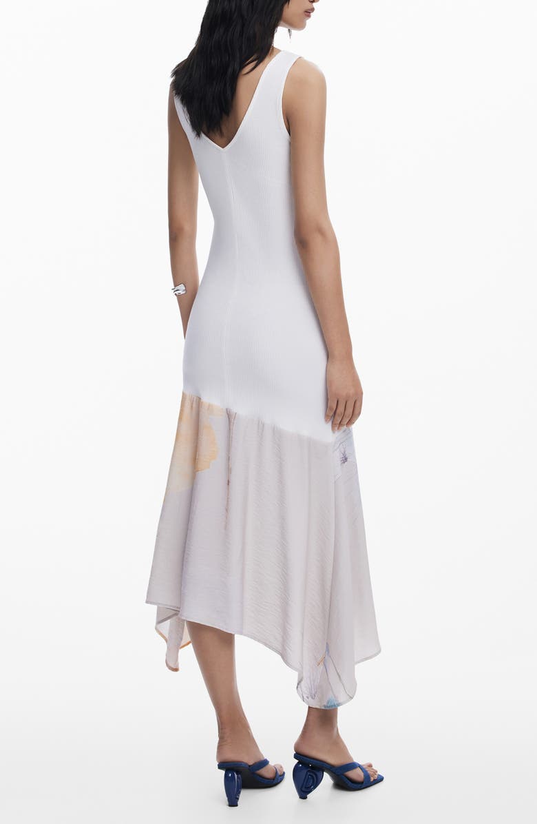 Desigual Sleeveless Handkerchief Hem Dress, Alternate, color, White