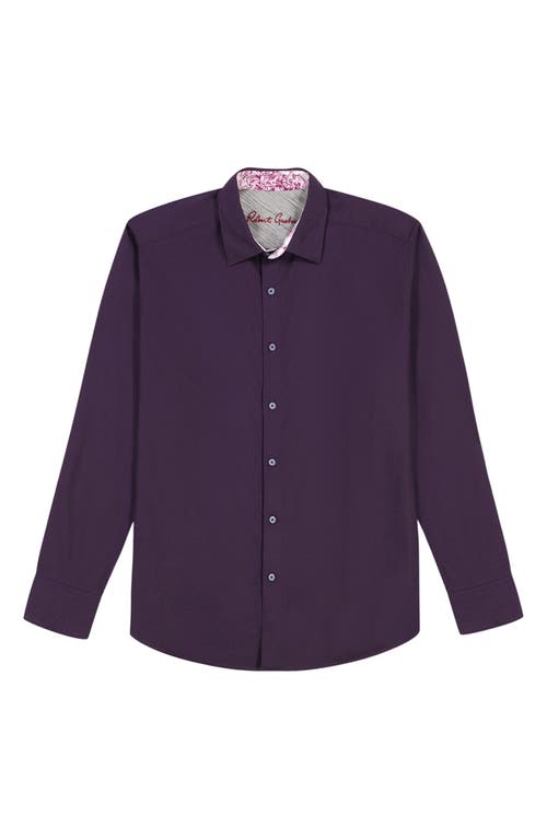 Robert Graham Odyssey Geo Jacquard Stretch Cotton Button-up Shirt In Purple
