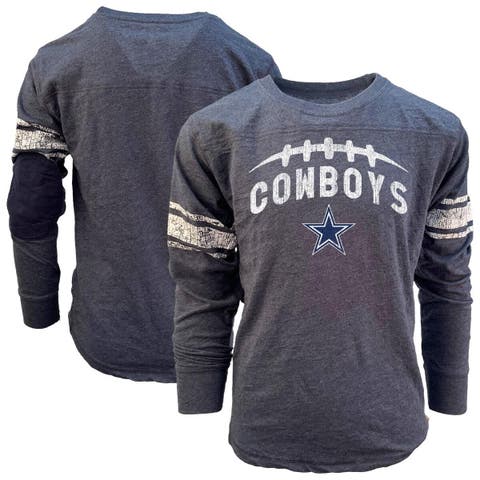 Youth Wes & Willy Navy Dallas Cowboys Football Long Sleeve T-Shirt