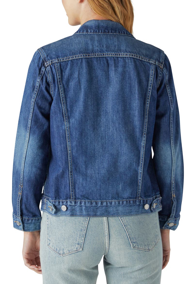 The Tomboy Denim Trucker Jacket, Alternate, color, PRESIDIO