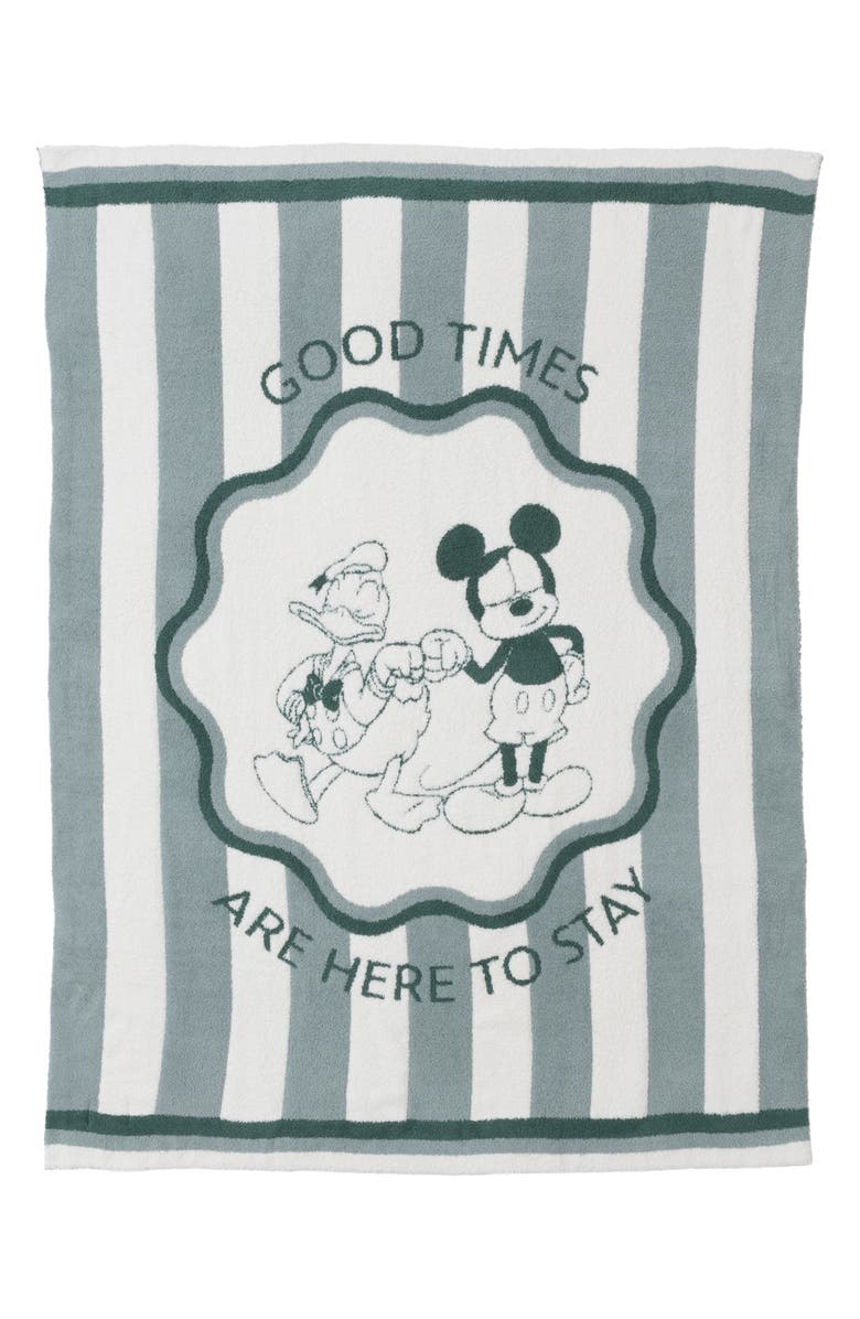 Barefoot Dreams<sup>®</sup> x Disney Mickey & Donald Stripe CozyChic<sup>®</sup> Stroller Blanket, Main, color, Cream-Pinecrest