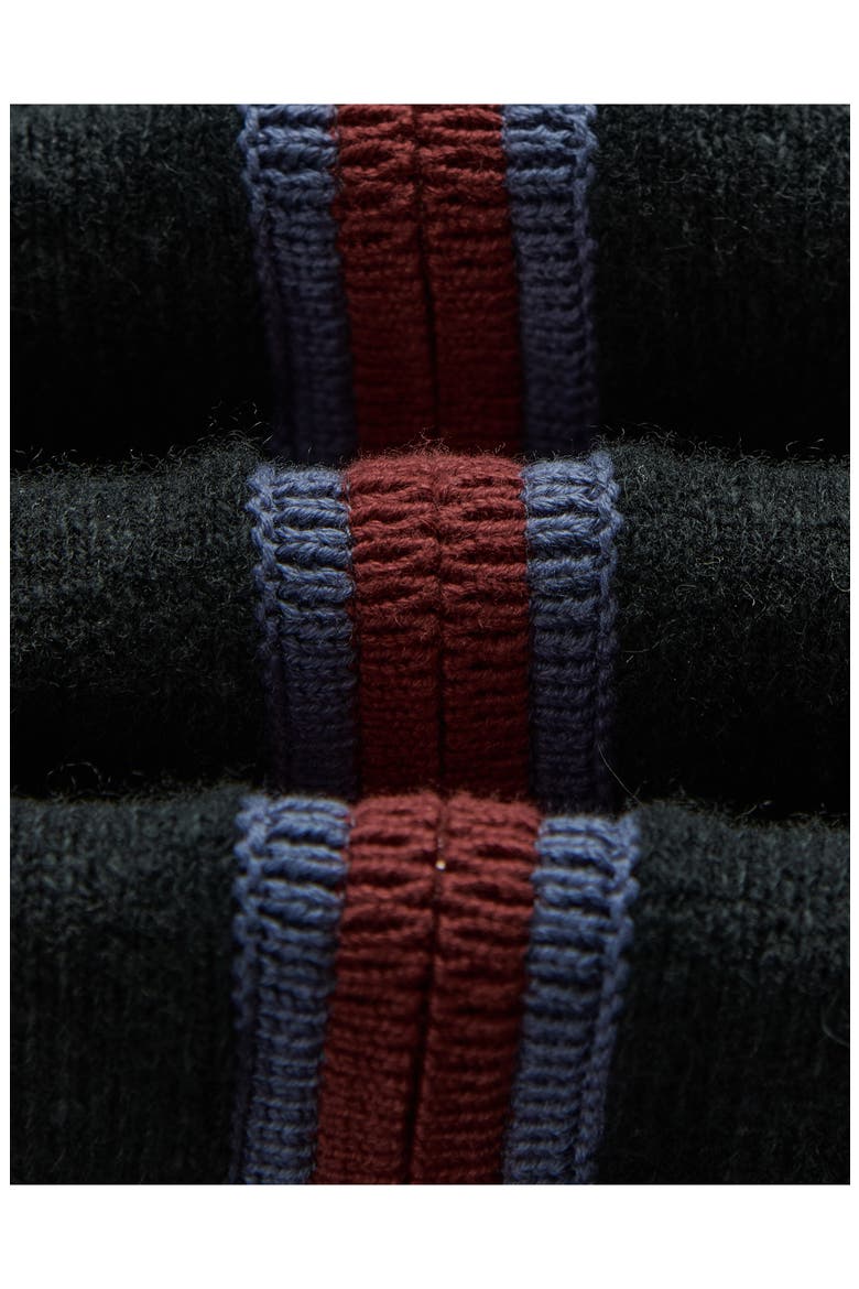 Lennox Merino Wool & Cotton Zip Polo, Alternate, color, BLACK / BROWN
