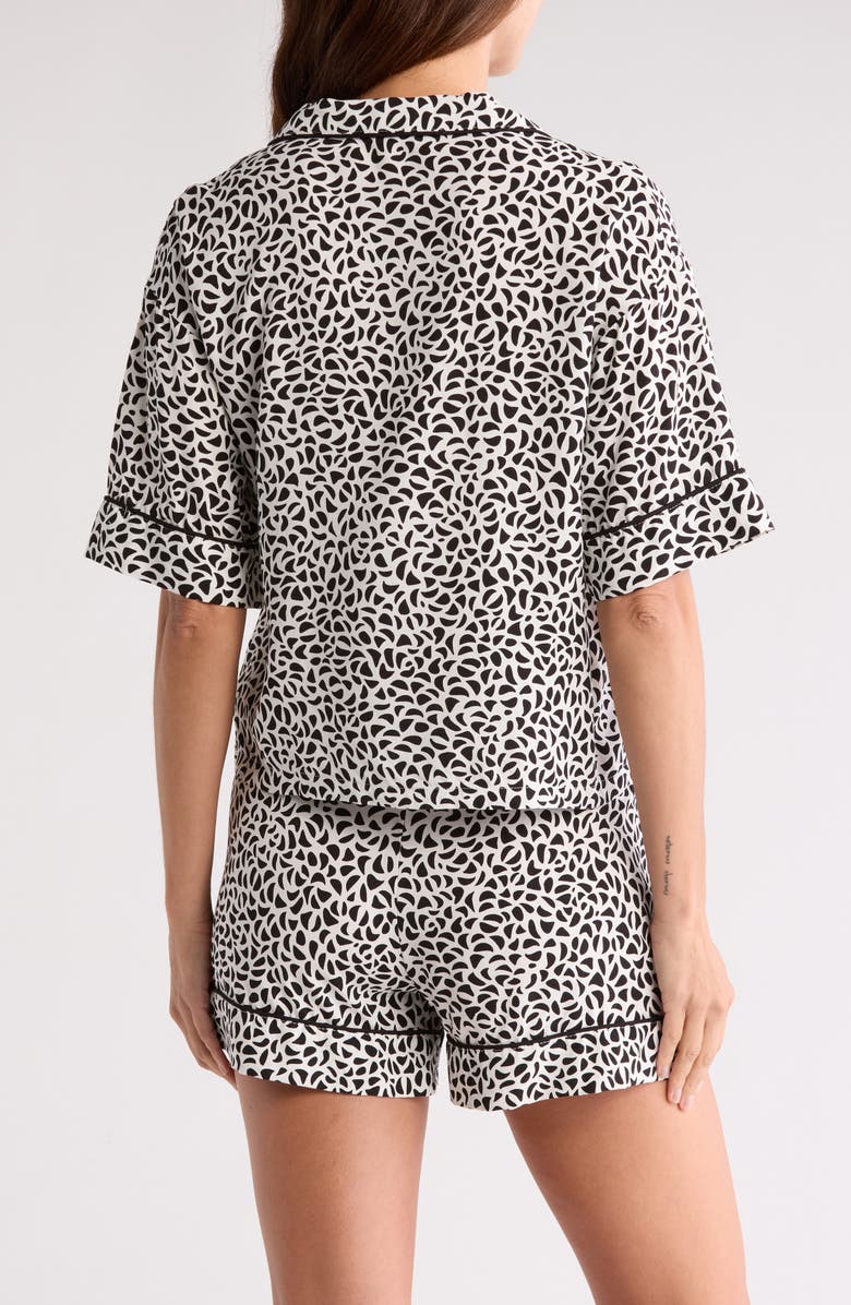 Tart Kine Challis Short Sleeve Button-Up Shirt & Shorts Pajamas, Alternate, color, Large Pebble Leopard