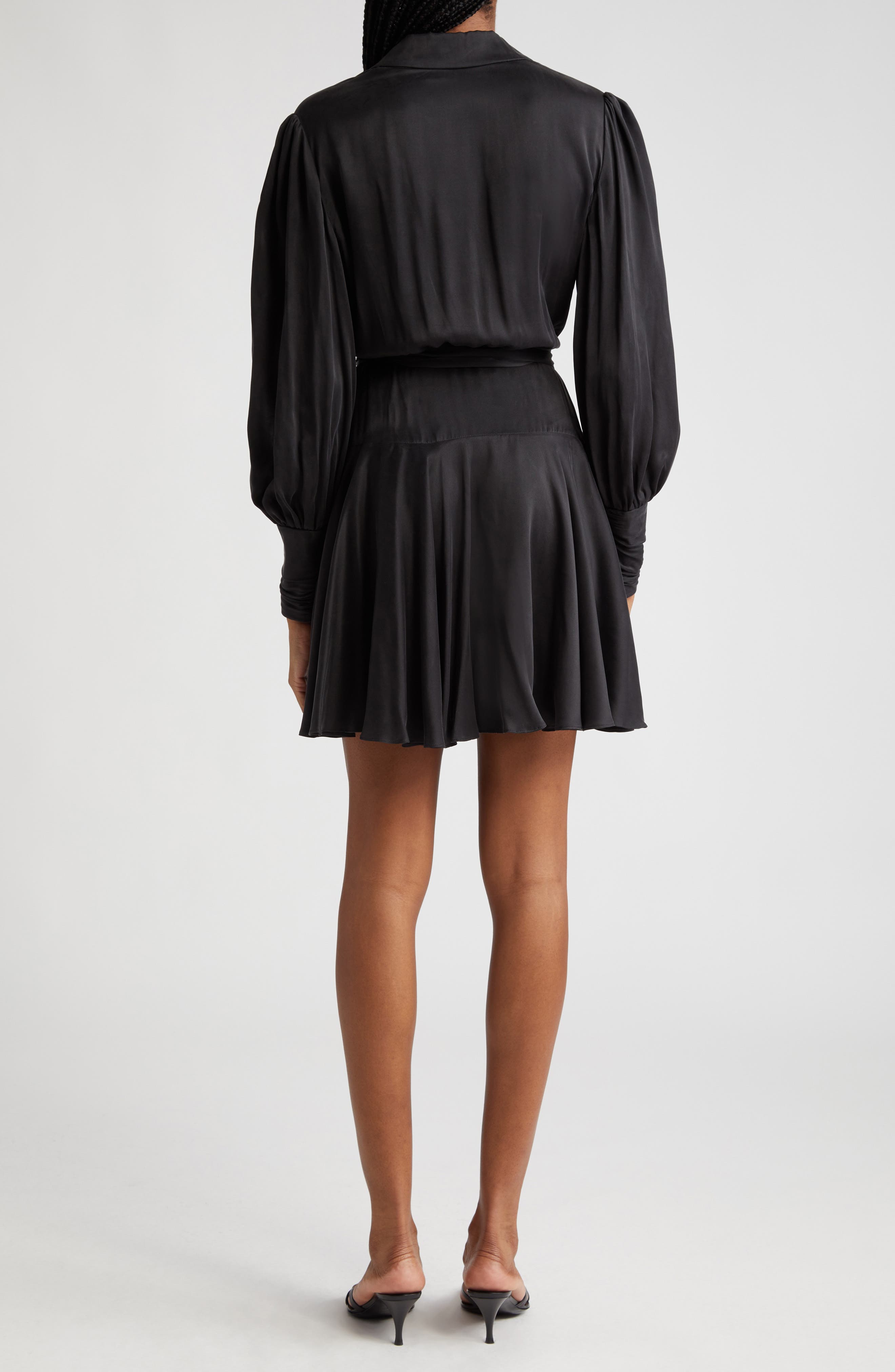 black martina scarf long sleeve wrap mini dress fitted lace wedding dress Black Martina Scarf Long Sleeve Wrap Mini Dress Hemline Birmingham
