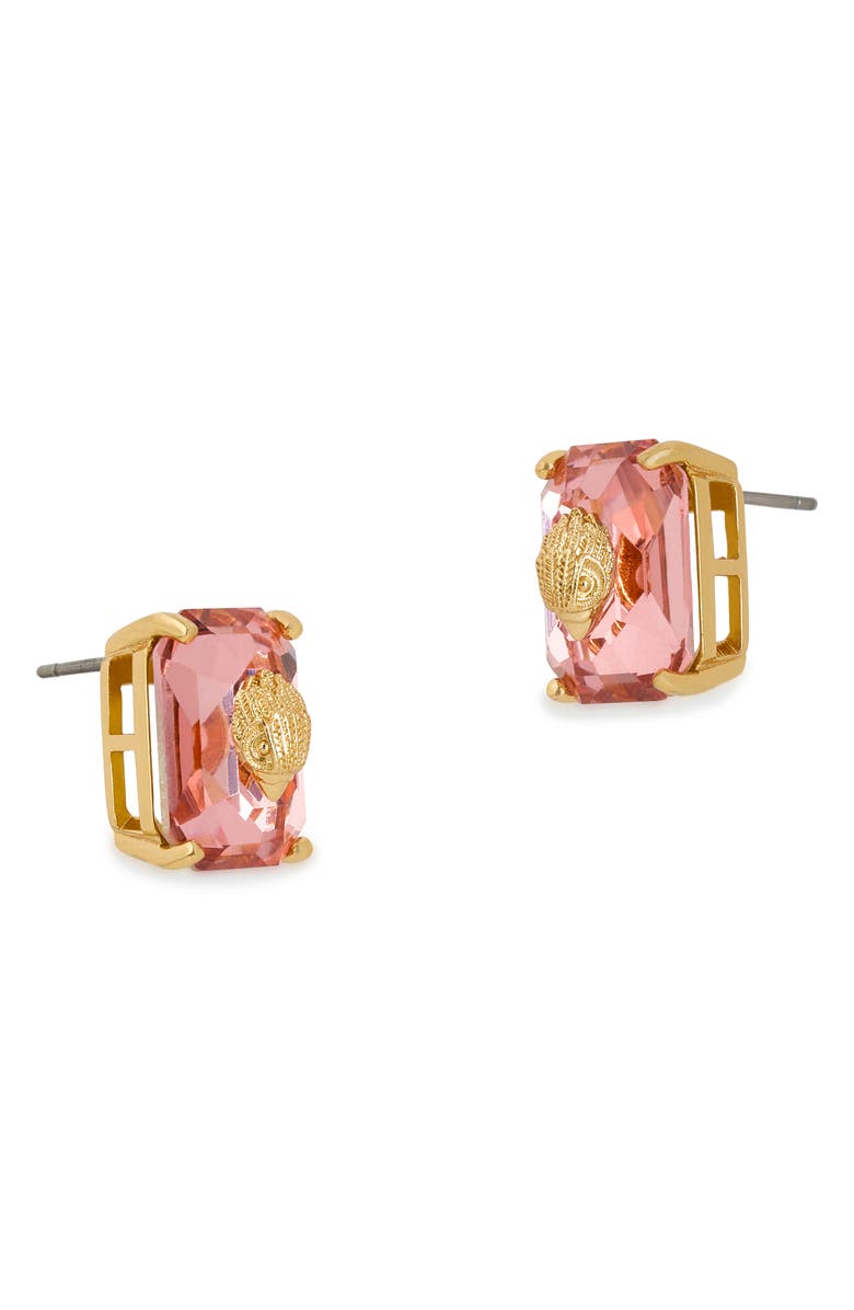 Kurt Geiger London Crystal Emerald Stud Earrings, Alternate, color, Rose