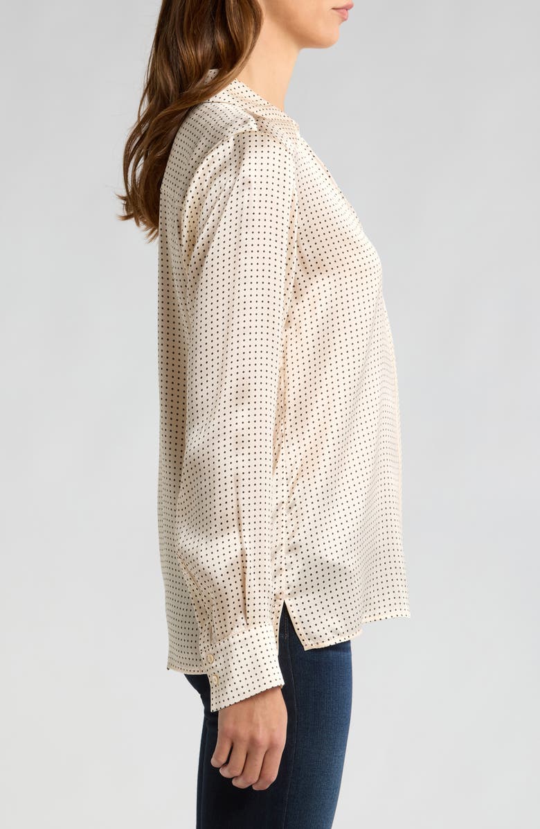 PAIGE Palmer Polka Dot Silk Button-Up Shirt, Alternate, color, 