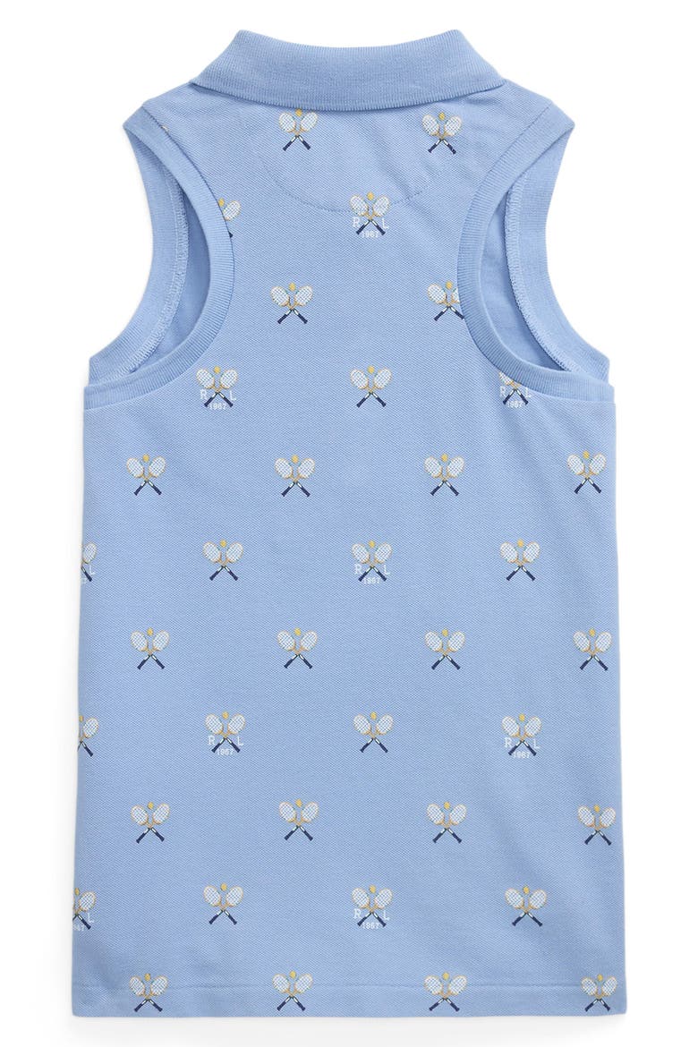 Kids' Racquet Print Sleeveless Stretch Cotton Piqué Polo, Alternate, color, MINI TENNIS