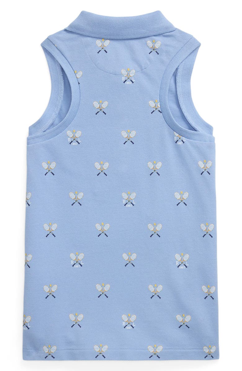 Polo Ralph Lauren Kids' Racquet Print Sleeveless Stretch Cotton Piqué Polo, Alternate, color, Mini Tennis