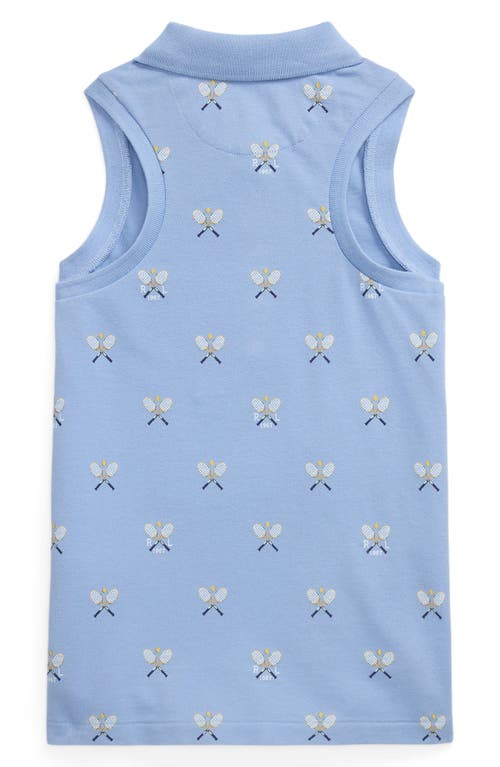Polo Ralph Lauren Kids' Racquet Print Sleeveless Cotton Piqué Polo