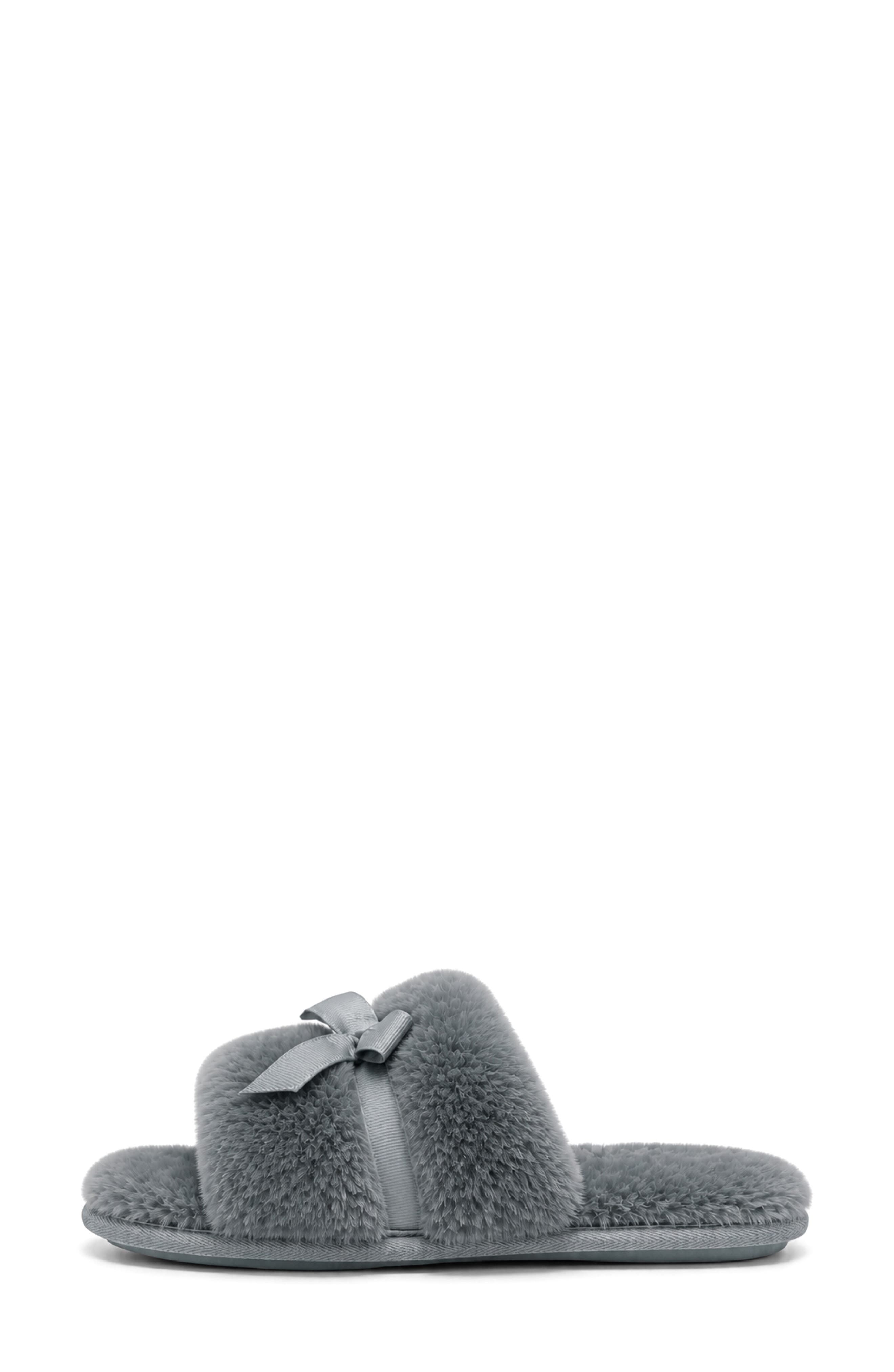 Lennon Faux Fur Scuff Slipper, Alternate, color, BLUE