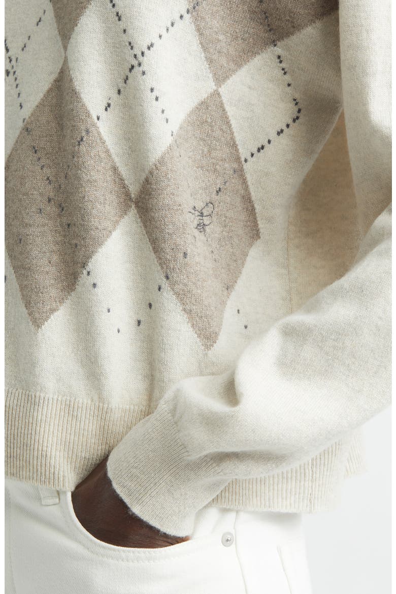 Clan Argyle Slouchy Cashmere Crewneck Sweater, Alternate, color, LUNAN SAND COLOURWAY