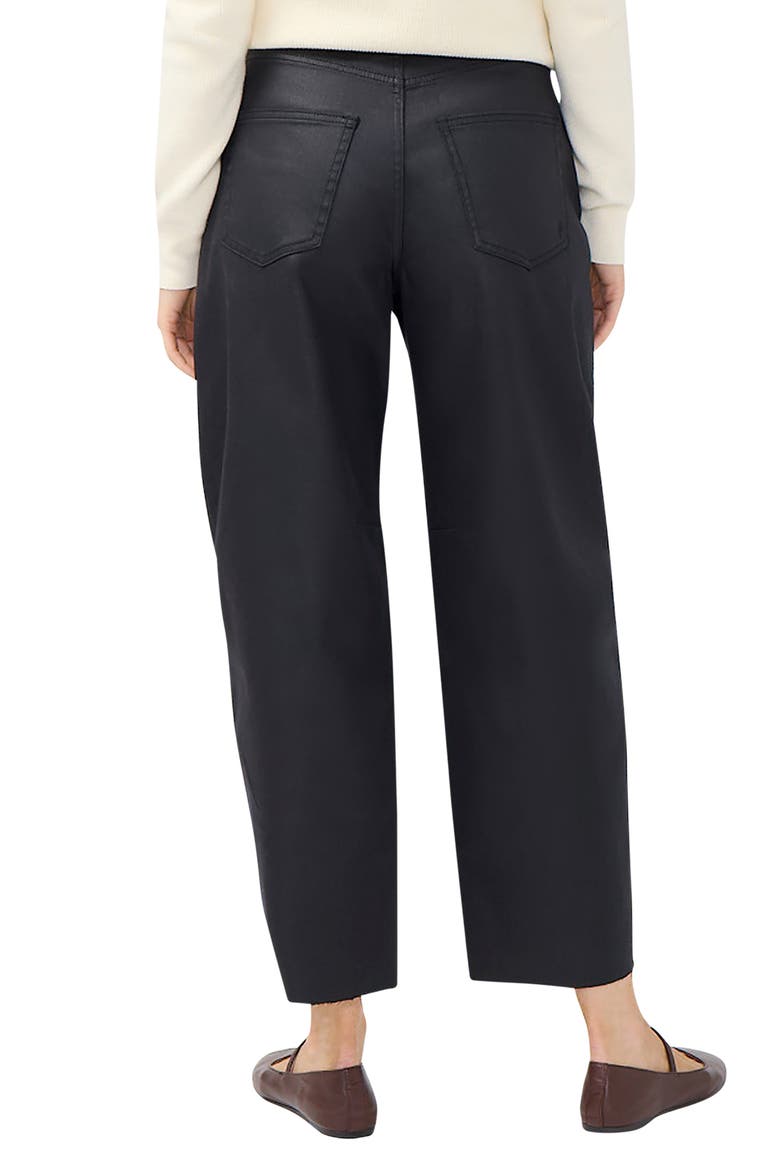 Coated Slim Barrel Jeans, Alternate, color, BLACK