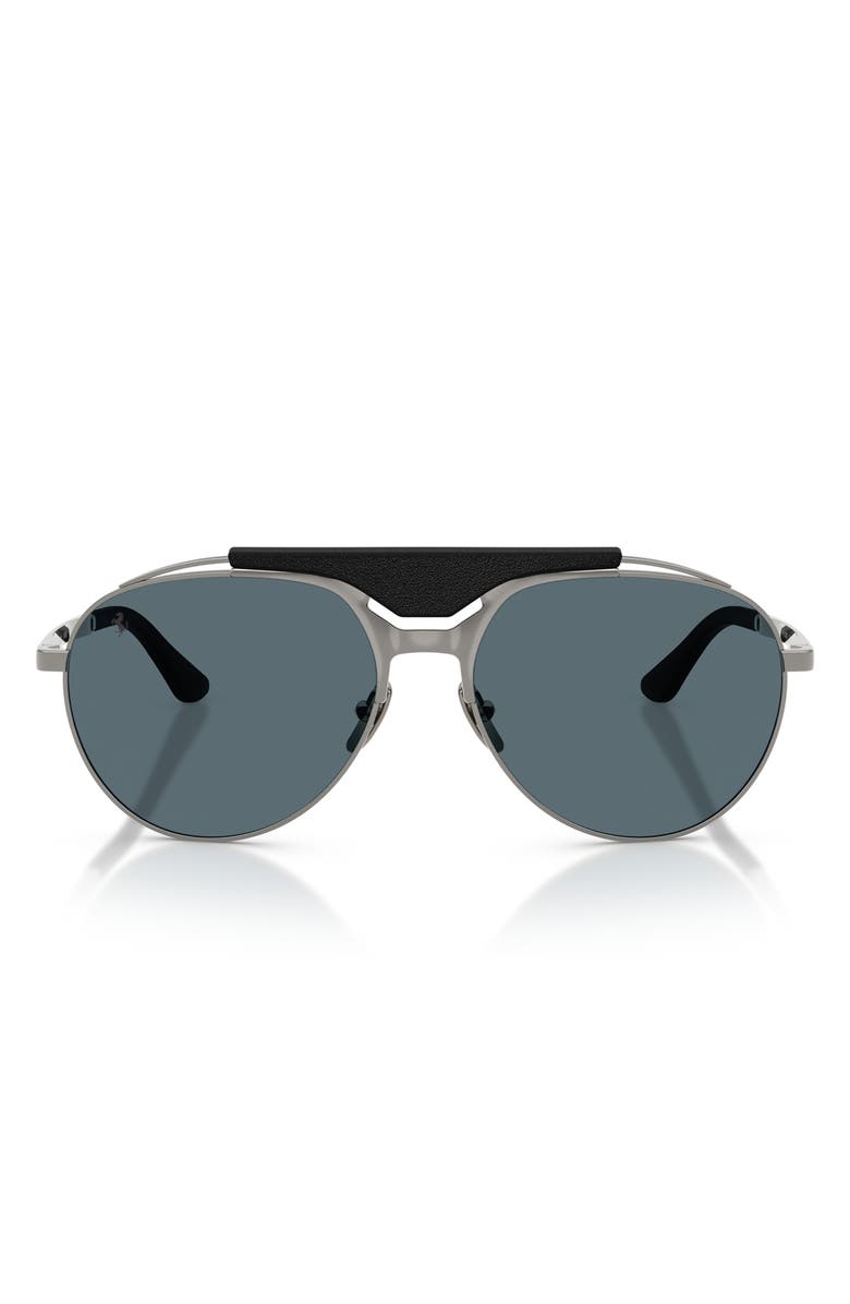 Ferrari 59mm Pilot Sunglasses, Main, color, Gunmetal / Blue