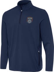 ANTIGUA Men's Antigua Navy San Diego FC Perilous Quarter-Zip Pullover Top