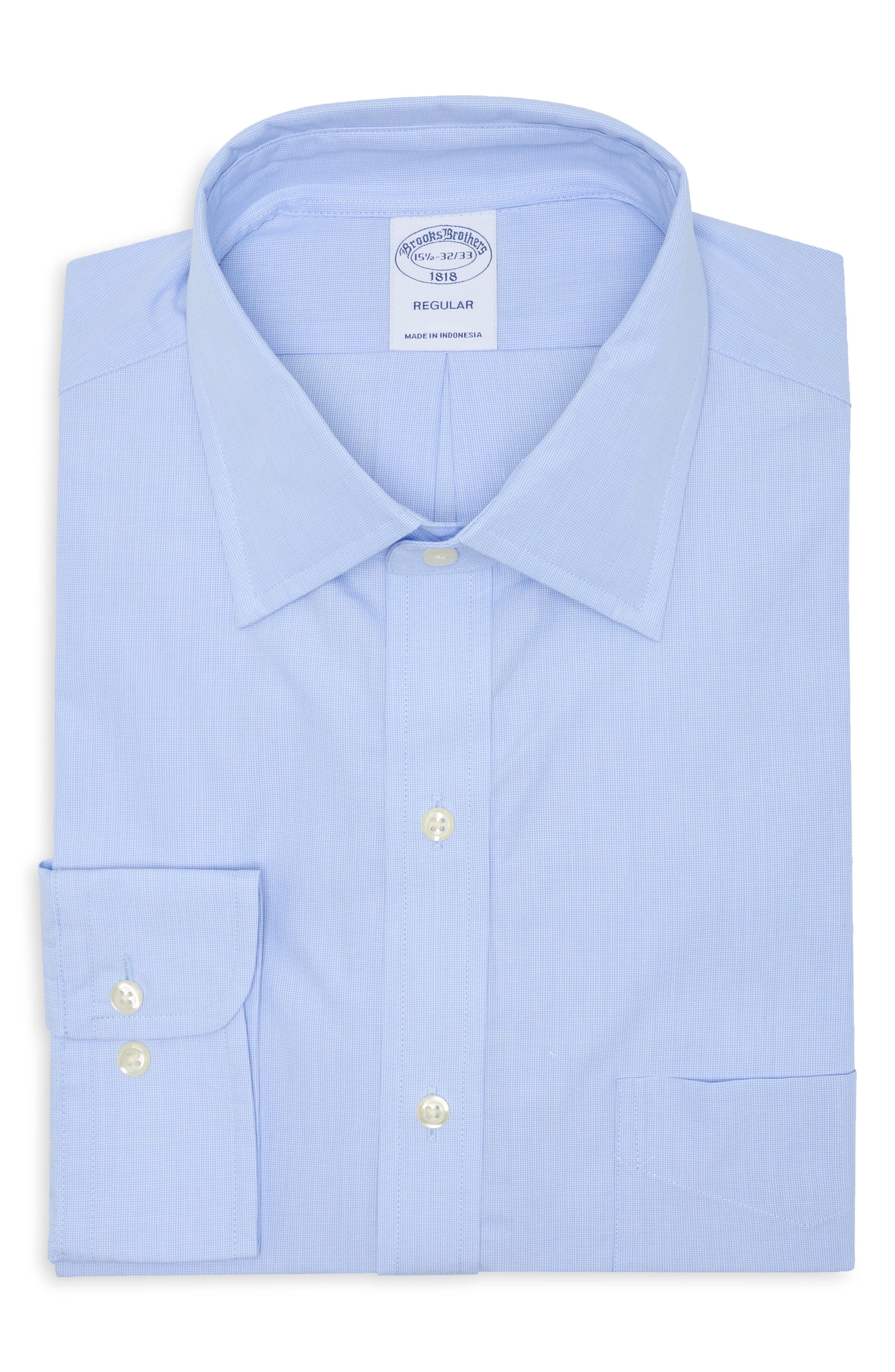 Micro Check Print Regular Fit Cotton Dress Shirt