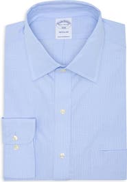 Brooks Brothers Micro Check Print Regular Fit Cotton Dress Shirt