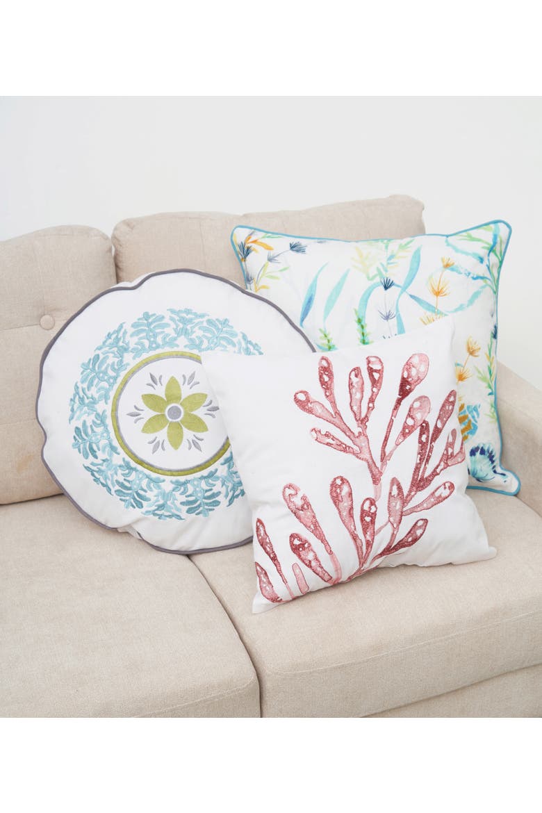 Marlowe Sound Seagrass Cotton Blend Accent Throw Pillow 18" x 18", Alternate, color, Blue