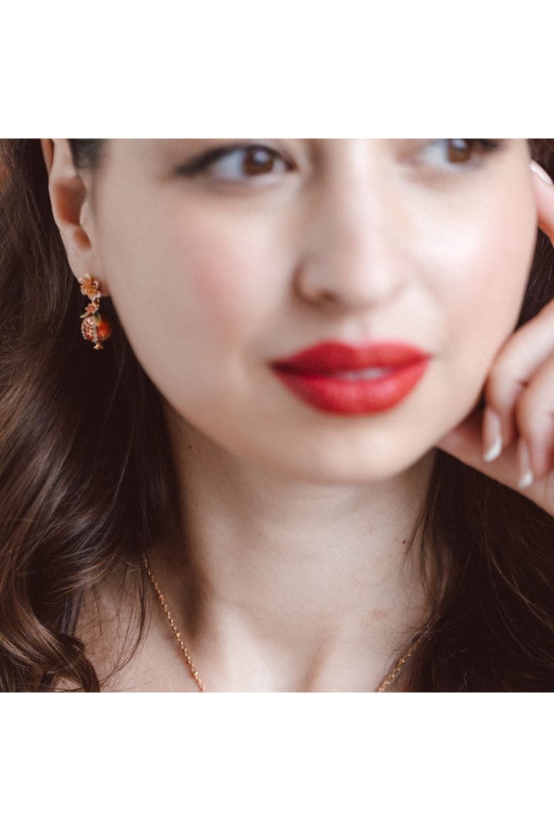 Pomegranate Drop Earrings, Alternate, color, Pomegranate