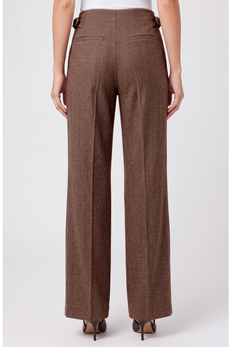 Side Tab High Waist Wide Leg Trousers, Alternate, color, CHESTNUT