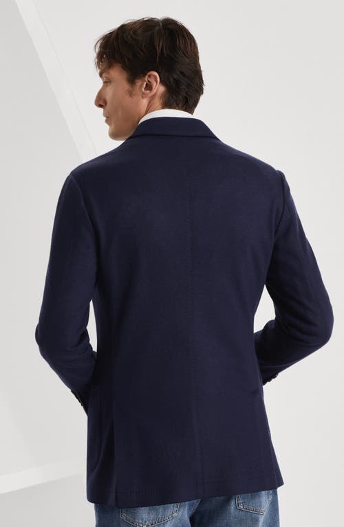Brunello Cucinelli Cashmere Jersey Blazer In Cobalt