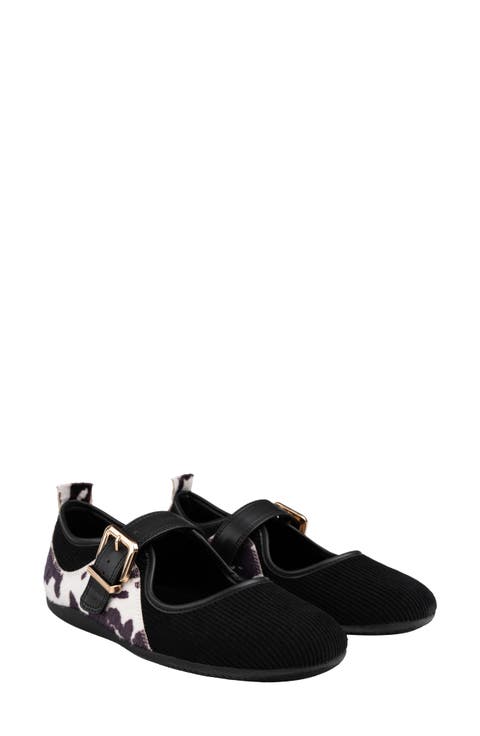 Willow Faux Calf Hair Mary Jane Flat