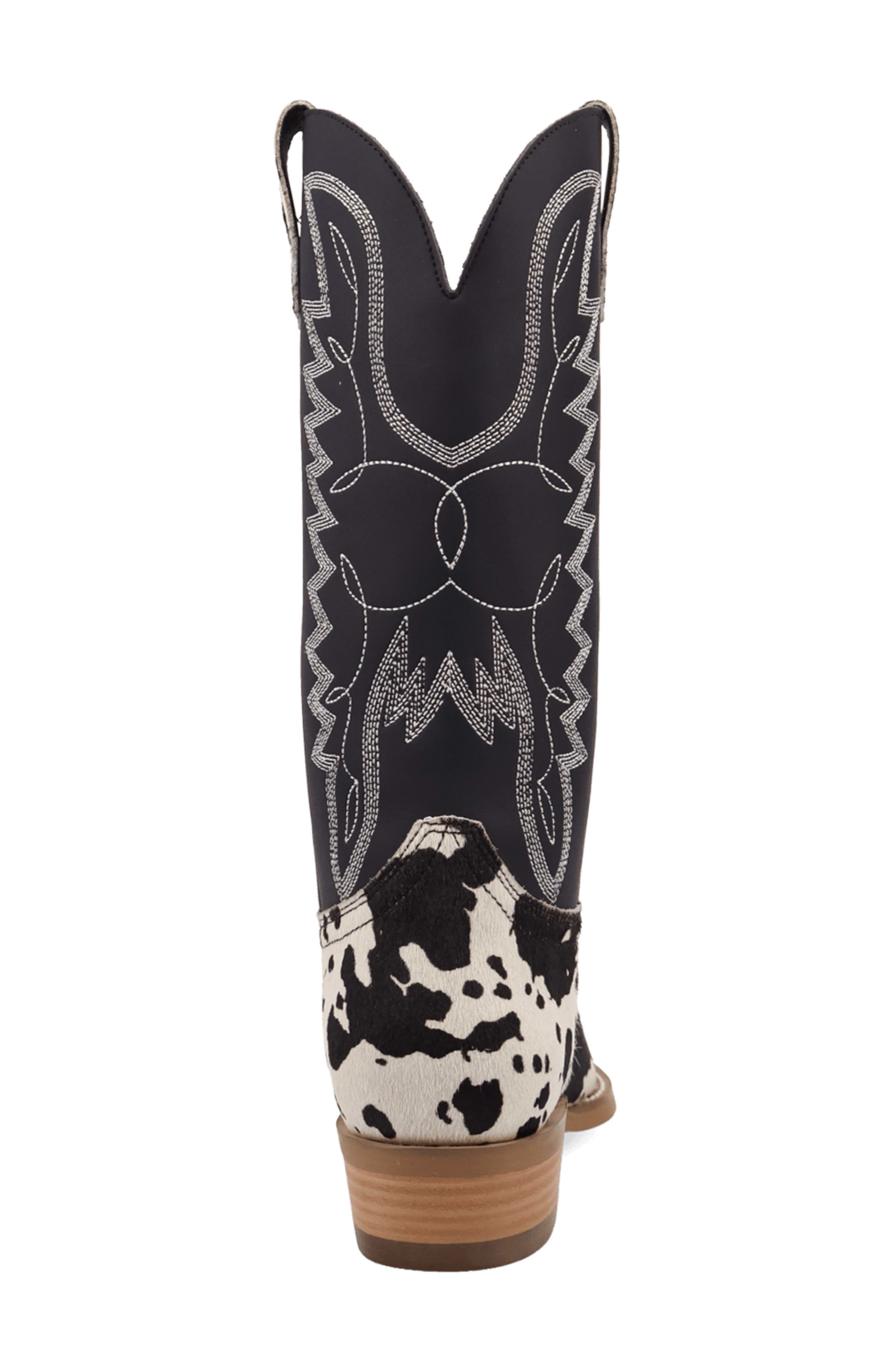 Bull's Eye Western Boot, Alternate, color, BLACK COW PRINT