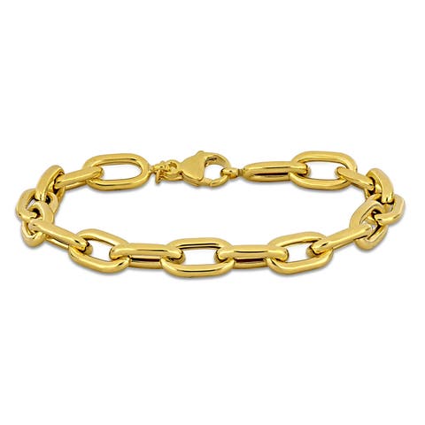 Oval Link Chain Bracelet 10k Yellow Gold