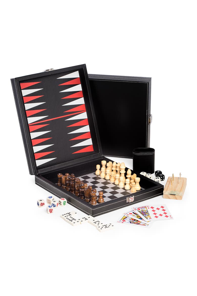 5-in-1 Portable Board Game, Alternate, color, BLACK