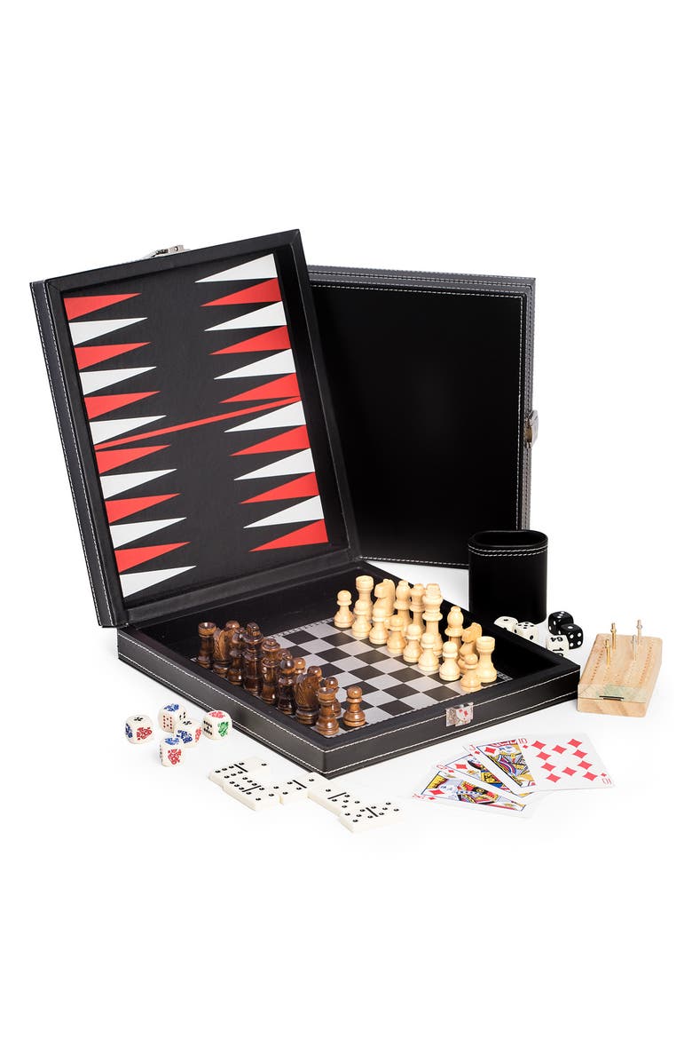 Bey-Berk 5-in-1 Portable Board Game, Alternate, color, Black