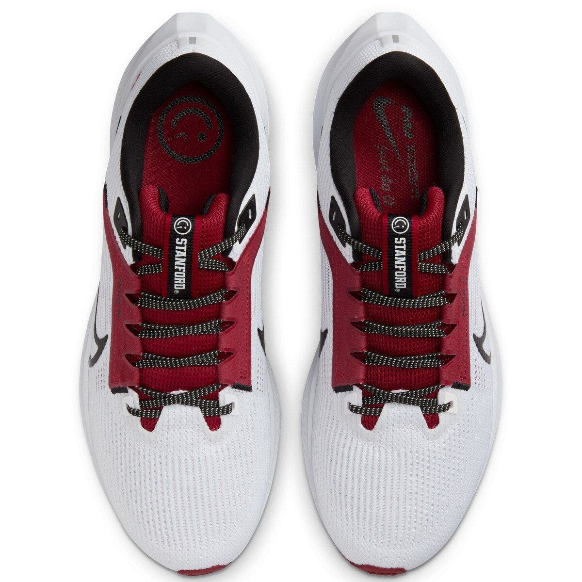 Nike Unisex Nike  White Stanford Cardinal Zoom Pegasus 40 Running Shoe, Alternate, color, White