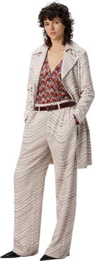 Missoni Double-breasted Trench Coat With Wavy Zigzag Pattern