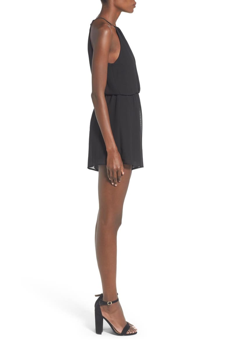 Halter Romper, Alternate, color, BLACK