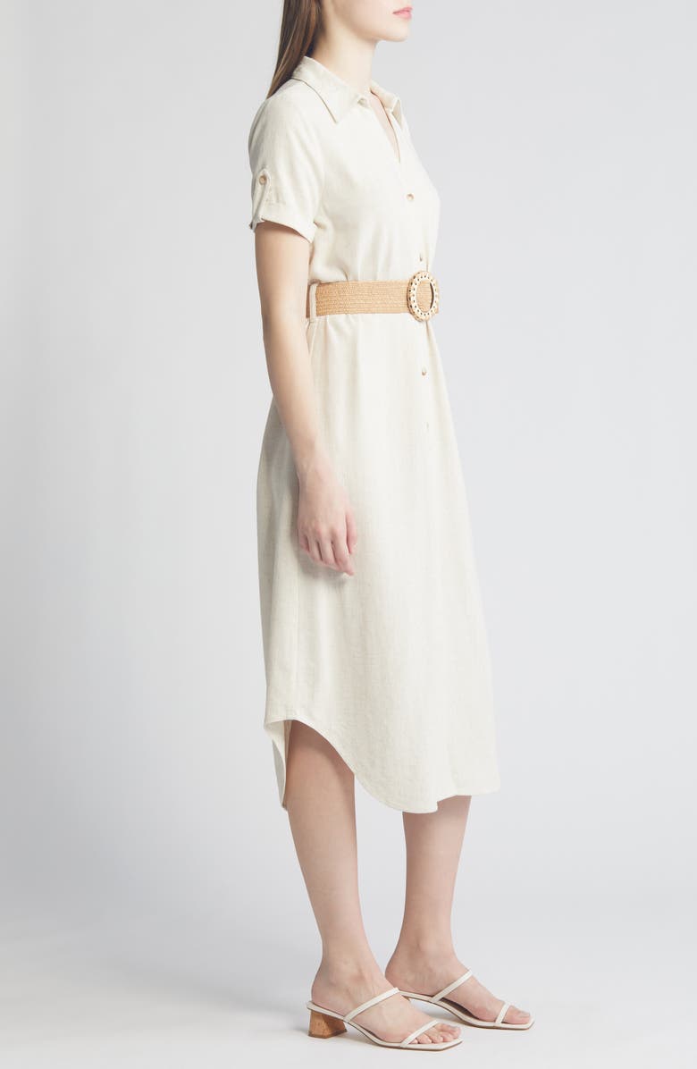 ZOE AND CLAIRE Belted Shirtdress, Alternate, color, Natural