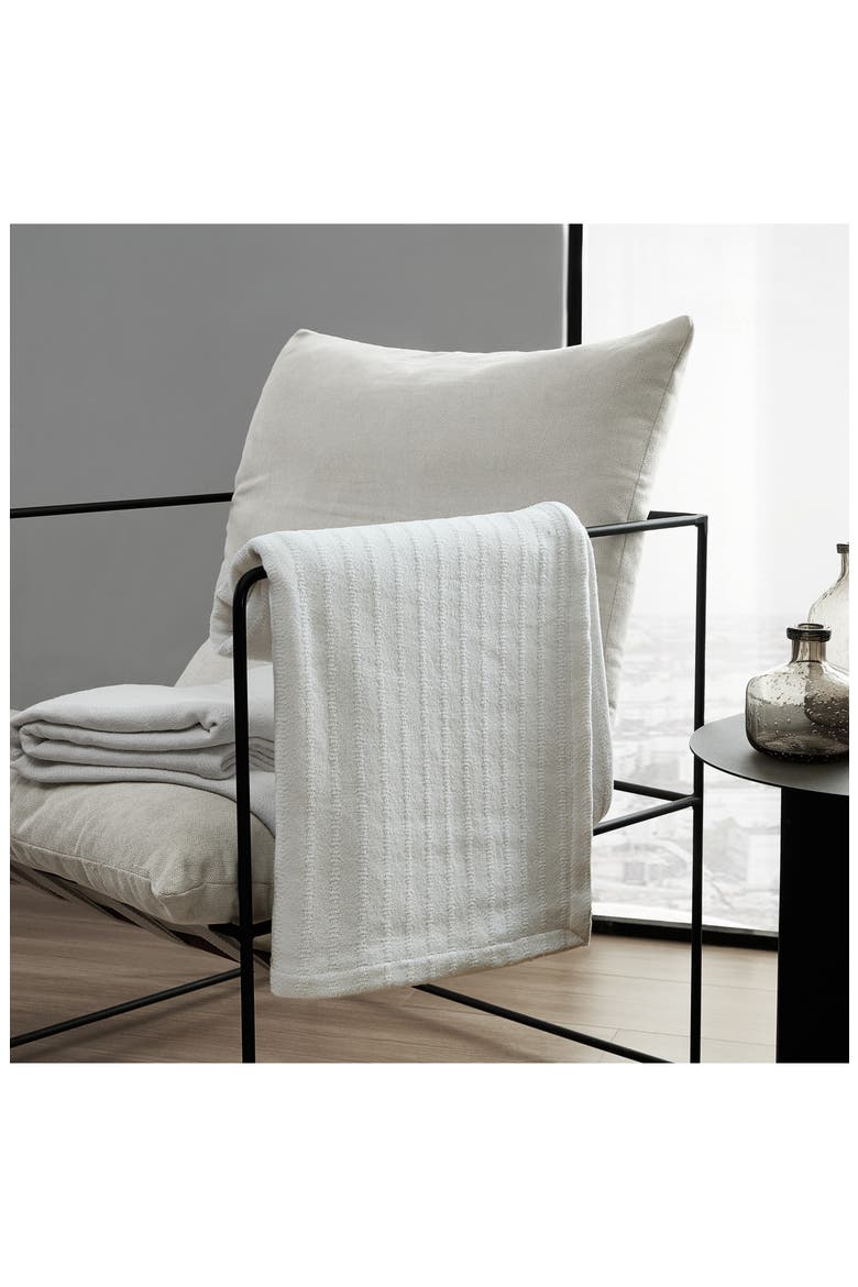 Ribbed 100% Cotton Blanket, Alternate, color, WHITE