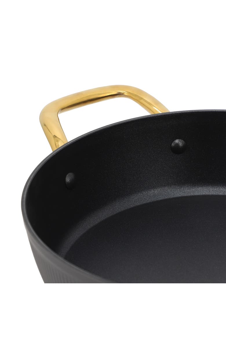 Abbottsford 4 Quart Nonstick Aluminum Saute Pan with Glass Lid, Alternate, color, Black