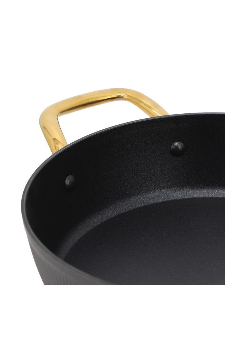 OSTER Abbottsford 4 Quart Nonstick Aluminum Saute Pan with Glass Lid, Alternate, color, Black