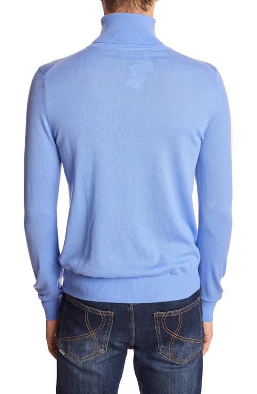 Paisley & Gray Fine Gauge Turtleneck Sweater In Blue