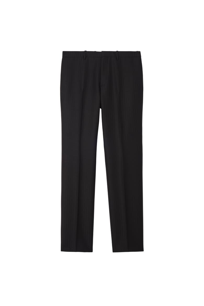 Striped Wool Mohair Tailored Trousers, Alternate, color, Black